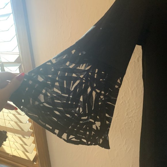 JM Collection Knee Length Black Dress - Picture 3 of 4